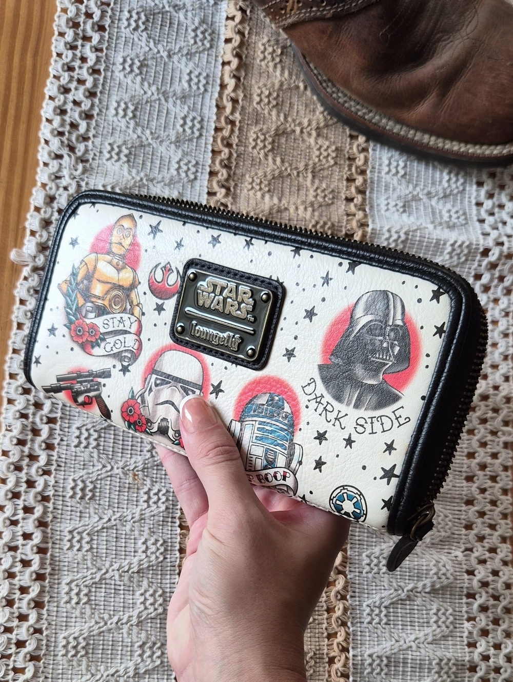 Loungefly Wallet White & Black Star Wars Character Zip Money Pouch